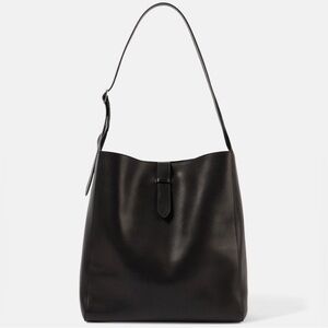 The Row Blake Leather Tote, Black